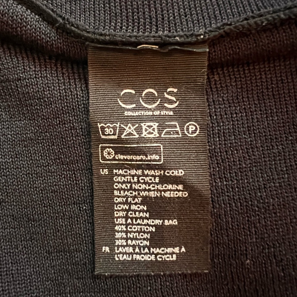 COS Dress Dark Navy Blue Midi V Neck Minimalist Lagenlook
Size Medium - Picture 8 of 10